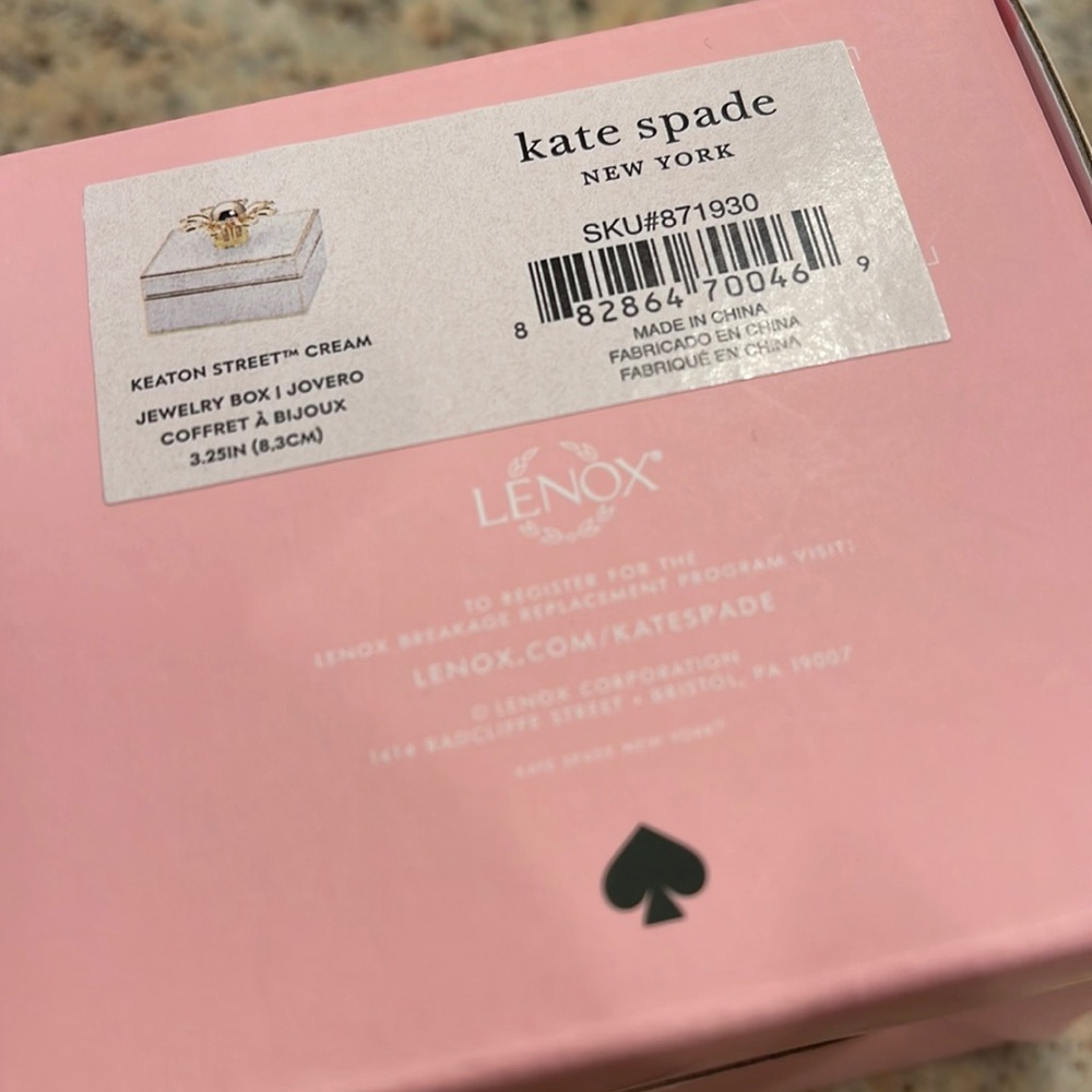 Kate Spade Lenox Keaton Street Cream Jewelry Box home decor NWT - Picture 10 of 11